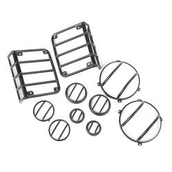 Rugged Ridge - Rugged Ridge 10pc. Euro Light Guard Kit-Textured Black for Jeep JK 12496.31 - Image 1
