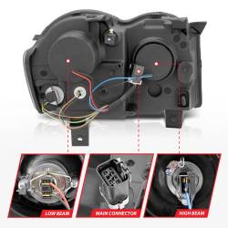 Anzo USA - Anzo USA Projector Headlight Set w/CCFL Halo Black for Grand Cherokee 111213 - Image 5