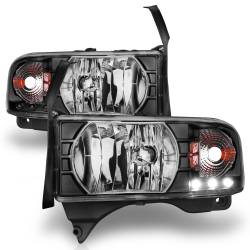 Anzo USA - Anzo USA Crystal 1-Piece Headlight Set Black for Ram Trucks 111205 - Image 2