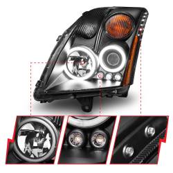 Anzo USA - Anzo USA Projector Headlight Set w/CCFL Halo Black for Sentra 121276 - Image 3