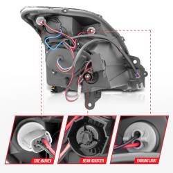 Anzo USA - Anzo USA Projector Headlight Set w/CCFL Halo Black for Sentra 121276 - Image 5