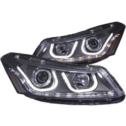 Anzo USA - Anzo USA 121483 Projector Headlight Set w/U-Bar Halo Black Honda Accord - Image 1