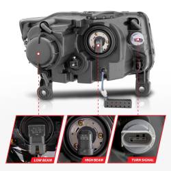 Anzo USA - Anzo USA Plank Style Projector Headlights Black for Grand Cherokee 111329 - Image 5