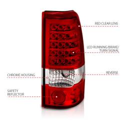 Anzo USA - Anzo USA Chrome LED Red/Clear Taillights Lens Silverado/Sierra Trucks 311010 - Image 4