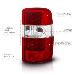 Anzo USA - Anzo USA Chrome LED Red/Clear Lens Taillight Set Suburban/Tahoe/Yukon 311001 - Image 4
