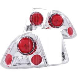 Anzo USA - Anzo USA 221047 Chrome Euro Clear Lens Taillight Set Honda Civic Sedan - Image 1