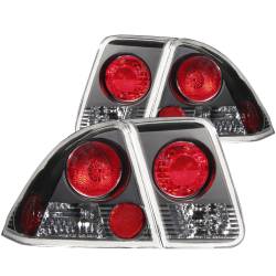 Anzo USA - Anzo USA 221048 Black Euro Clear Lens Taillight Set for 01-05 Honda Civic Sedan - Image 1