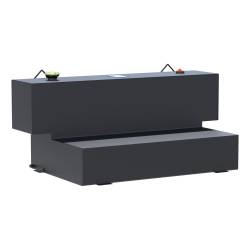 UWS - UWS ST-100HH-MB Matte Black Hammerhead-Style 100-Gallon L-Shape Steel Transfer T - Image 1