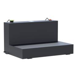 UWS - UWS ST-85-L-MB Matte Black 85-Gallon L-Shape Steel Transfer Tank - Image 1