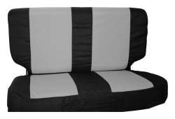RT Offroad - RT Offroad SCP20121 Black/Gray Rear Seat Cover Set for 97-02 Jeep Wrangler TJ - Image 1