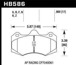 Hawk Performance - Hawk Performance PC Performance Ceramic Brake Pads HB586Z.660 - Image 1