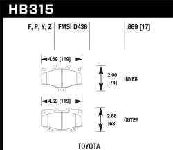 Hawk Performance - Hawk Performance HPS High Performance Street Brake Pads HB315F.669 - Image 1