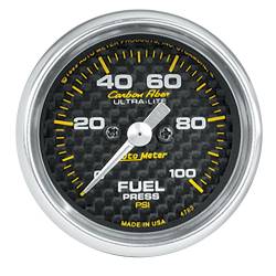 AutoMeter - AutoMeter 4763 Carbon Fiber Electric Fuel Pressure Gauge 0-100PSI 2-1/16" - Image 1