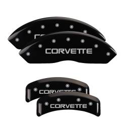 MGP Caliper Covers - MGP Caliper Covers 13013SCV4BK Front/Rear 4pc Gloss Black Chevrolet Corvette - Image 1