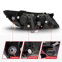 Anzo USA - Anzo USA 121460 Projector Headlight Set w/CCFL Halo Black for 11-15 Kia Optima - Image 5