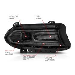 Anzo USA - Anzo USA 121559 Projector Headlight Set for 15-23 Charger - Image 4