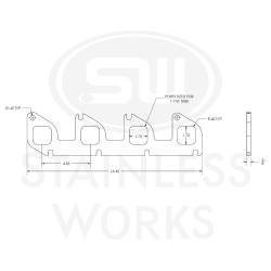 Stainless Works - Stainless Works HFFTR6.2188 Header Flange Ford 1-7/8" Square Port - Image 2