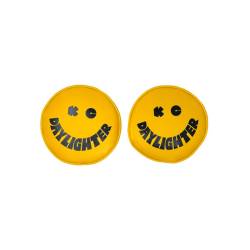 KC Hilites - KC HiLiTES 5201 Retro Vinyl Cover 6" Vinyl Yellow w/Black KC DAYLIGHTER Smiley - Image 1