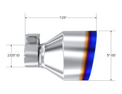 MBRP Exhaust - MBRP Exhaust T5202BE Tip 5" OD Out 2.125" ID 7.25" Length Single Wall BE T304 - Image 2