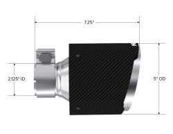 MBRP Exhaust - MBRP Exhaust T5202CF Tip 5" OD Out 2.125" ID 7.25" Length Dual Wall CF T304 - Image 2