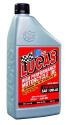 Lucas Oil Products - Lucas Oil Products 10777 Synthetic SAE 10w-40 w/Moly Motorcycle Oil JASO MB - Image 1