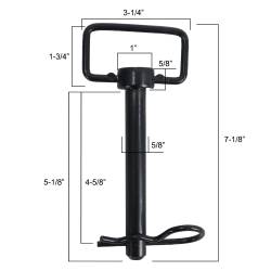 Shocker Hitch - Shocker Hitch SH-BH625456BLACKPR Shocker 5/8" x 4.5 Ball Mount Hitch Pins-PAIR - Image 2
