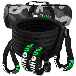 Rhino USA - Rhino USA RG-KRKIT78X30-BLK 7/8"x30' Kinetic Recovery Kit w/Soft Shackles Black - Image 1