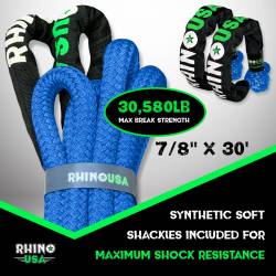 Rhino USA - Rhino USA RG-KRKIT78X30-BLU Blue 7/8"x30' Kinetic Recovery Kit w/Soft Shackles - Image 2