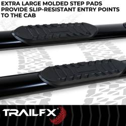 TrailFX - TrailFx 2930313043 4" Black Oval Tube Side Steps Ford F150 Super Cab - Image 2