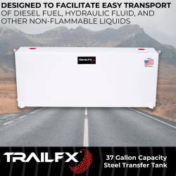 TrailFX - TrailFX 21040SW Liq Transfer Tank 37 Gal Vert Rectange Gloss White Powder Steel - Image 2