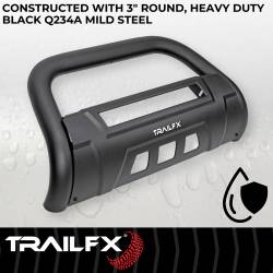 TrailFX - TrailFX B1614T Black Steel Bull Bar 3.5" w/Skid Plate No Light Bar - Image 2