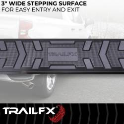 TrailFX - TrailFX AL4013B 4.5" Hex Nerf Bars Black Alu. w/Plastic End Caps Rocker Mount - Image 2