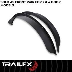 TrailFX - TrailFX BR005T Matte Black Flat Fender Flares 5" Tire Coverage Bolt-On Pair - Image 2