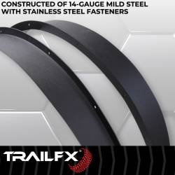 TrailFX - TrailFX BR006T Matte Black Flat Fender Flares 4.5" Tire Coverage Bolt-On Pair - Image 2