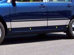 QAA TH24112 Stainless Rocker Panel Trim 8pc for 03-08 Toyota Corolla