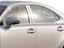 Quality Automotive Accessories - QAA PP14103 6Pc Stainless Steel Pillar Trim for 14-20 Lexus IS - Image 1