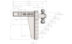 BulletProof Hitches - BulletProof HD2510 2.5" Heavy Duty 10" Drop Or Rise Hitch - Image 8