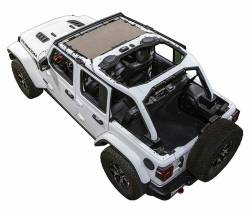 SpiderWebShade Mesh Bikini Top Tan for Jeep JL 4DR SWS-SHDKNI-01-JL-TAN