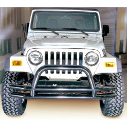 Rugged Ridge - Rugged Ridge 11560.01 3" Double Tube Front Bumper w/Hoop - Image 1