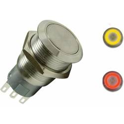 Keep It Clean - Keep It Clean KICSWBM19RY 19mm Momentary Billet Button Red or Yellow Ring - Image 1