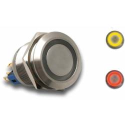 Keep It Clean - Keep It Clean KICSWBM22RY 22mm Momentary Billet Button Red or Yellow Ring - Image 1