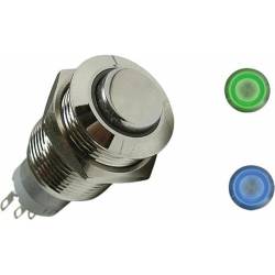 Keep It Clean - Keep It Clean KICSWBM16BG 16mm Momentary Billet Buttons Blue Or Green Ring - Image 1