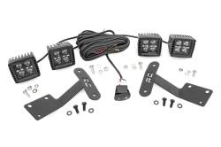 Rough Country 70837 A-Pillar 2" LED Ditch Light Kit-Spot for 14-21 Toyota Tundra