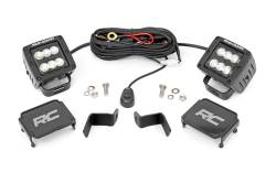 Rough Country 71029 A-Pillar 2" LED Ditch Light Kit-Flood for 15-26 Ford F150
