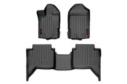 Rough Country Front/Rear Floor Liners Black 19-24 Ranger Crew M-51002