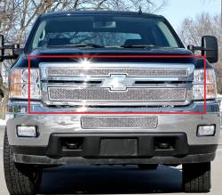 APS - APS Wire Mesh Grille-Polish 11-14 Silverado 2500/3500 GR03GFH31T - Image 1