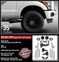 ReadyLift - ReadyLift 69-2511TP 2.5" SST w/5" Rear Lift Kit for 11-16 Ford F250F350 SD 4WD - Image 2