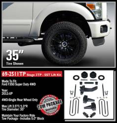 ReadyLift - ReadyLift 69-2511TP 2.5" SST w/5" Rear Lift Kit for 11-16 Ford F250F350 SD 4WD - Image 3