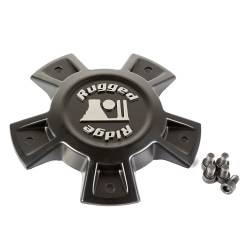 Rugged Ridge 15500.90 Trail Runner Classic Steel Wheel Black Center Cap for Jeep