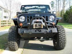 Fab Fours - Fab Fours JK07-B1854-1 Hardcore Stubby Winch Front Bumper for Jeep Wrangler JK - Image 5